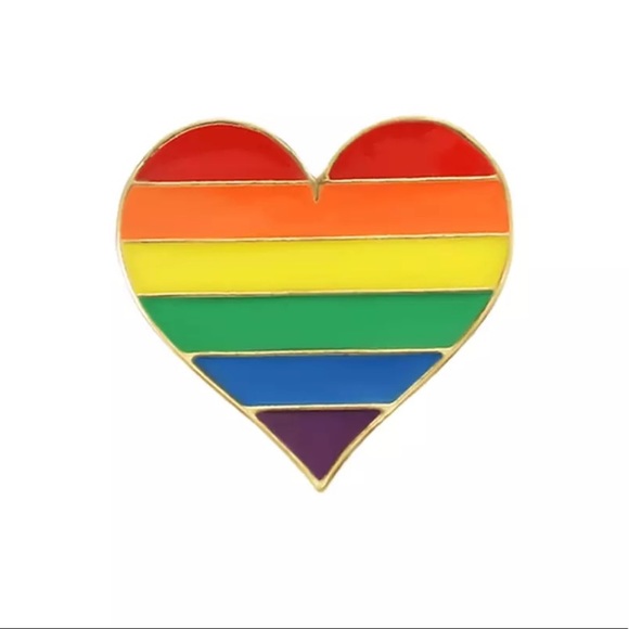 Other - 🔥4 for $25🔥 RAINBOW HEART enamel pride pin - NEW